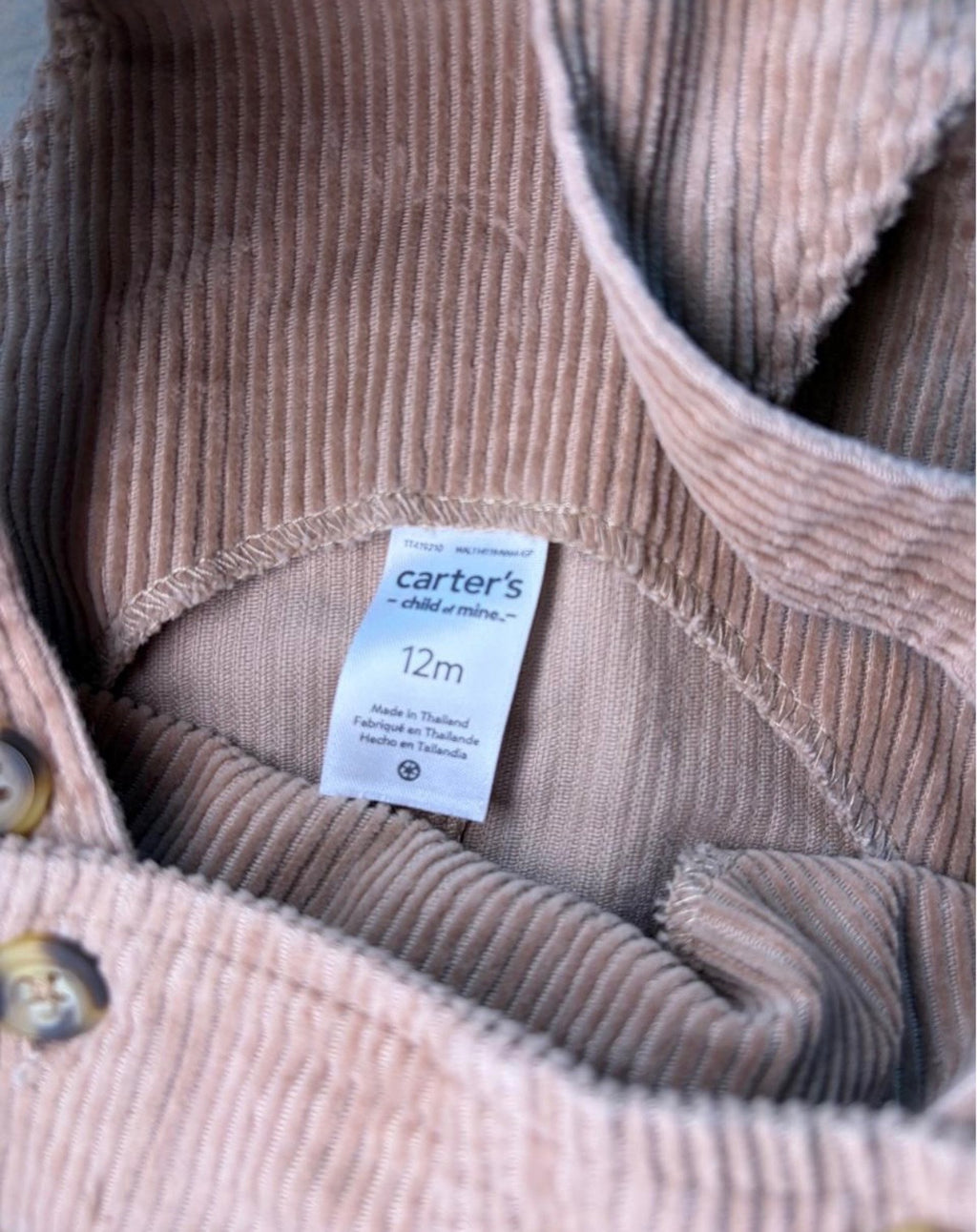 Carter’s Kids’ Tan and Orange Dungarees-overalls 12-18M