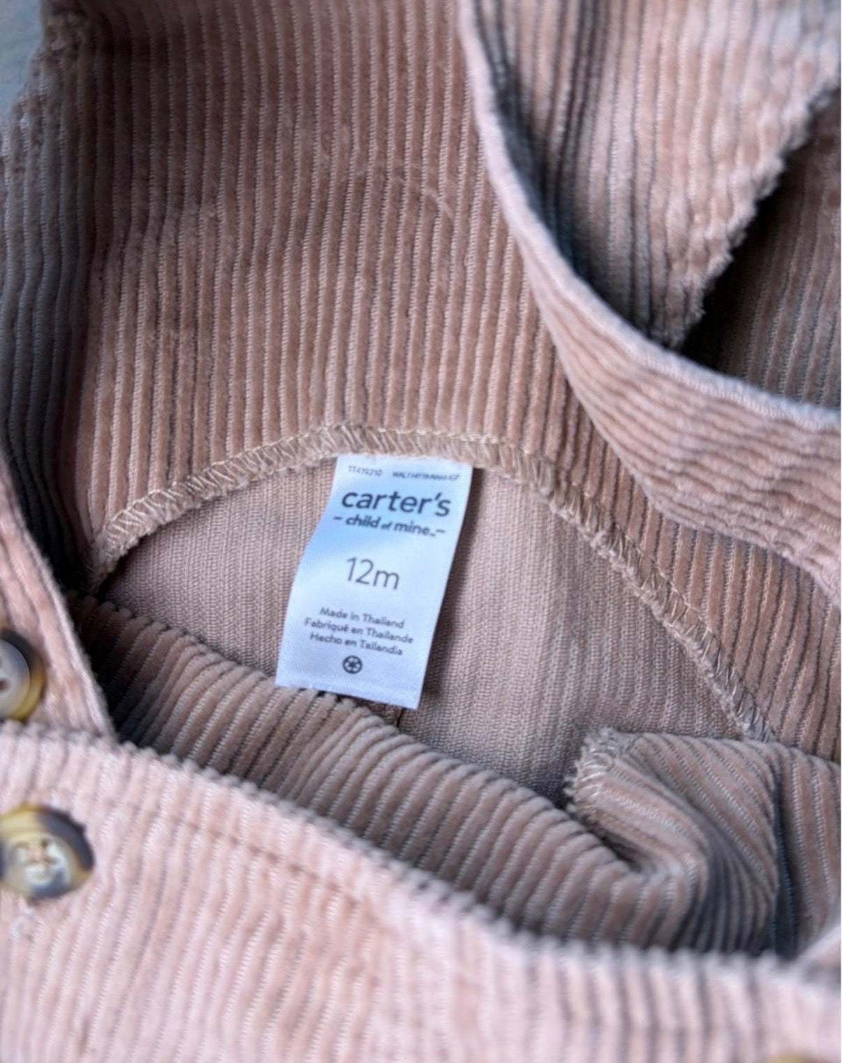 Carter’s Kids’ Tan and Orange Dungarees-overalls 12-18M
