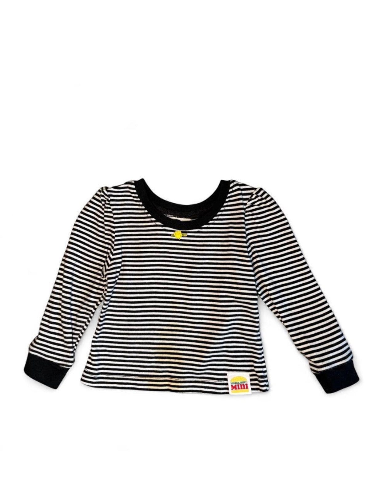 Harajuku Mini 20th Anniversary Collection Plaid Romper with Striped Long Sleeve Shirt 12M