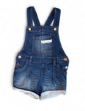 BCBG Girl Denim Short Overalls with Lace Pocket Details 3T
