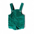 Vintage Green Velveteen Suspender Shortalls Romper 9-12M