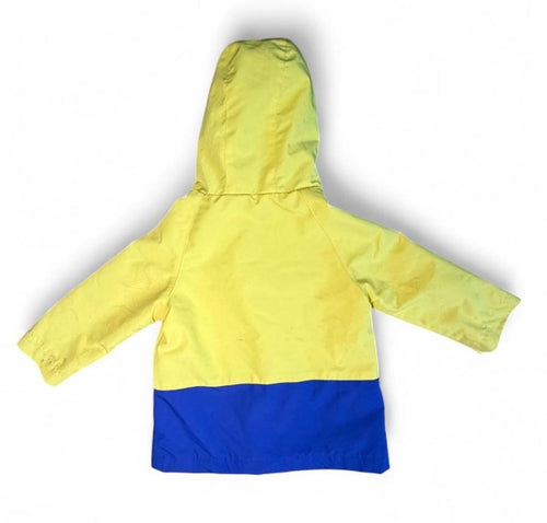 Adventurewear 360 Toddler Yellow and Blue Hooded Rain Jacket 12M