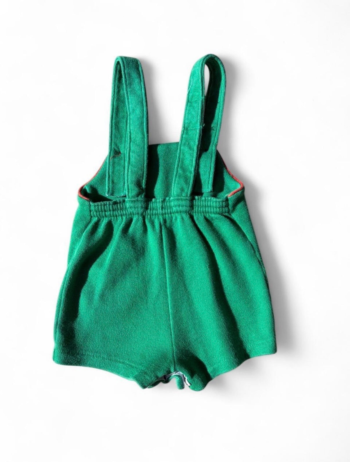 Vintage Carter’s Baby Boy Lion Embroidered Green Romper Shortalls 12M